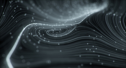 三维地形图，等高线。抽象的点线科技背景，类似云端数据连接、区块链、神经网络的概念。