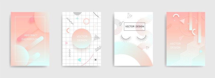   柔色渐变孟菲斯海报背景模板