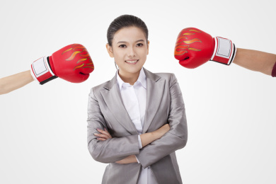 商务女性对手