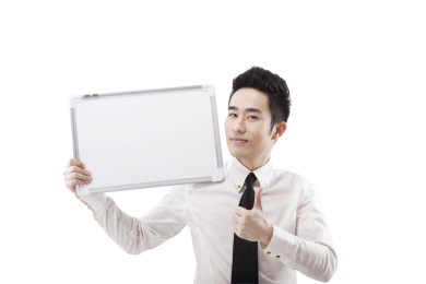 商务人士和白板