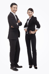 年轻的商务男人和女人肖像