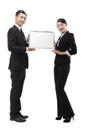 商务人士和白板