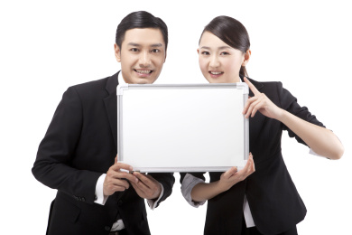 商务人士和白板