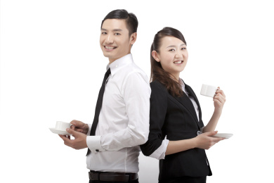 商务人士喝咖啡