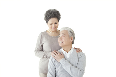 快乐的老夫妇在东