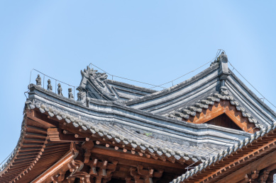 有建筑特色的瓦片屋檐