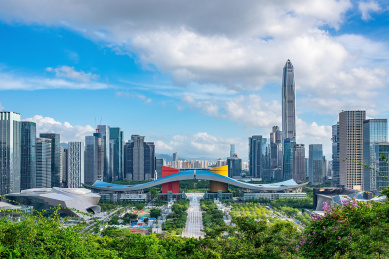 深圳福田中心区市民中心城市风光