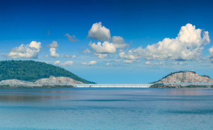 安徽省芜湖市响水涧水库蓄水池湿地自然景观 