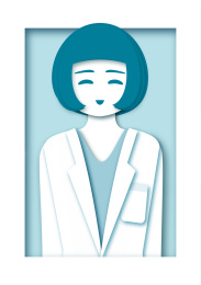 单个女医生正面照立体插画