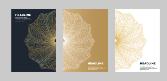 线条轮廓抽象图形矢量封面模板