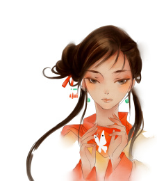 女孩正面插画