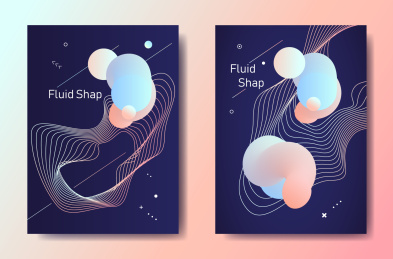 柔色渐变流体孟菲斯背景海报 EPS