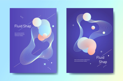 柔色渐变流体孟菲斯背景海报 EPS10