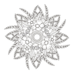 精美的黑白色曼陀罗设计