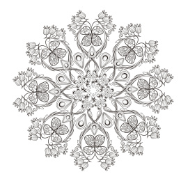 精美的黑白色曼陀罗设计