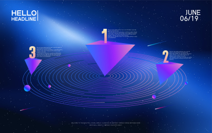 宇宙行星环绕抽象科技背景图
