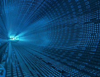 三维插图，5G网络通信，网络速度，数据传输