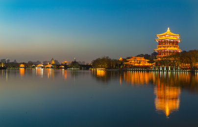 陕西省西安市大唐芙蓉园夜景景观