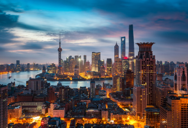 上海城市建筑夜景风光