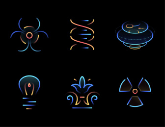 科技感图标线条 科技