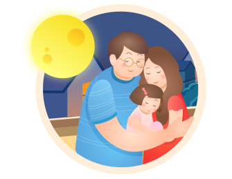 中秋节 团圆 插画