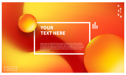 带有红黄渐变球的流体渐变海报