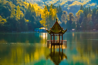 江西省九江市庐山风景区芦林湖自然景观