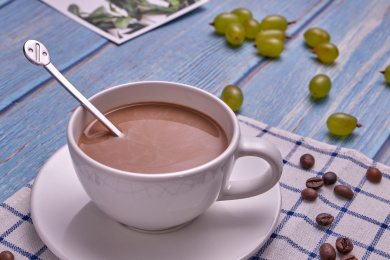 咖啡/蓝色背景板/速溶咖啡