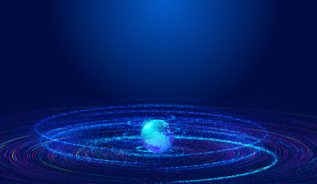 宇宙粒子漩涡与三维数码地球构建网络科技大数据抽象背景