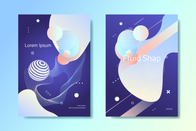 柔色流体渐变孟菲斯元素海报