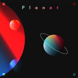 迷彩渐变风宇宙与星球