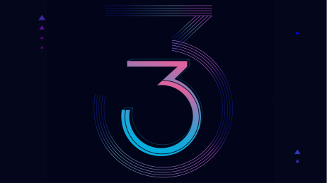 线条背景数字3 倒计时3 渐变数字