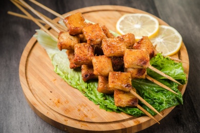 烧烤鱼豆腐碳烤 素食菜肴