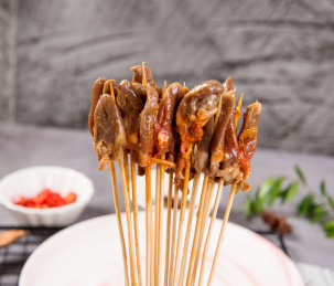 烧烤烤串铁板烧鸡心串