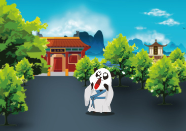 学国学的创意熊猫学生