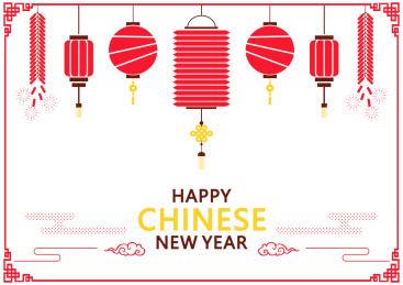 中国传统新年大红灯笼背景图、灯笼插画，新年快乐，春节元素海报、横幅、banner