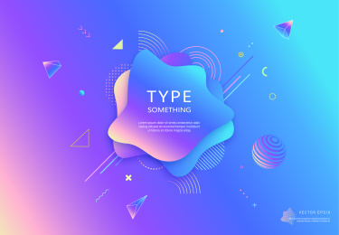 流体渐变孟菲斯元素背景海报模板 EPS10