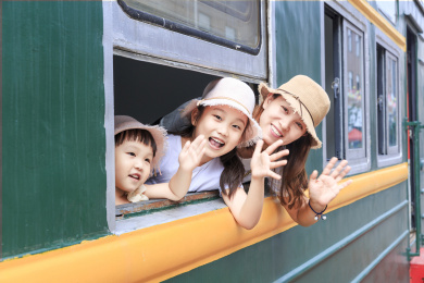 乘坐老式火车分别