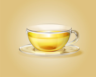 透明玻璃茶杯素材，琥珀色液体