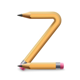 创意铅笔排列字母，英文字母Z