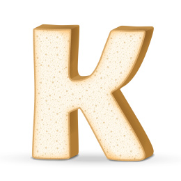 立体吐司面包字体,英文字母k