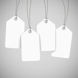 在灰色背景的空白吊牌组设计