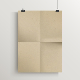 吊在空中的咖啡色海报样机