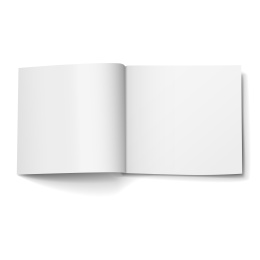 空白打开的杂志本在白色背景里
