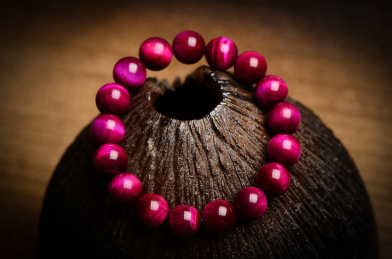 紫色虎眼虎睛石水晶手链