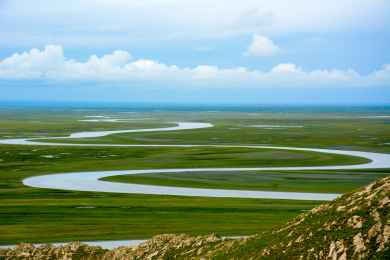 中国新疆巴音布鲁克九曲十八弯自然风景区