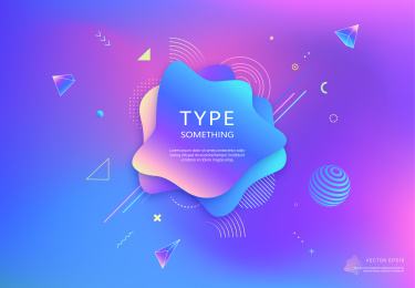 流体渐变孟菲斯元素背景海报模板 EPS10