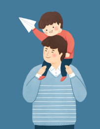 爸爸儿子父亲节插画