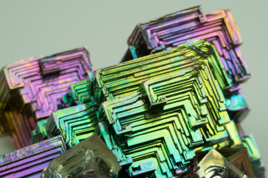 金属铋晶体特写 自然