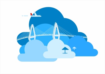 海口市世纪大桥矢量插画